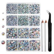 6736PCS Hotfix Rhinestones for Crafts, 5 Sizes, SS6-SS30, Crystal AB