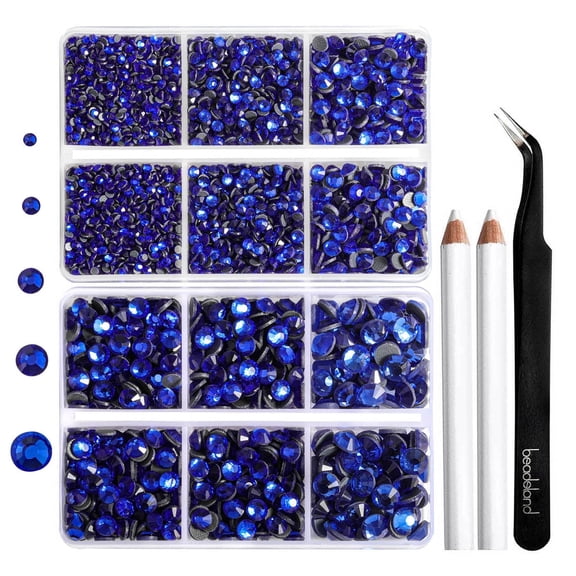 6736PCS Hotfix Rhinestones for Crafts, 5 Sizes, SS6-SS30, Sapphire