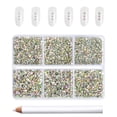 thumbnail image 1 of BEADSLAND 7200PCS Flatback AB Rhinestones for Crafts, 6 Sizes, SS3-SS10, Crystal AB, 1 of 6