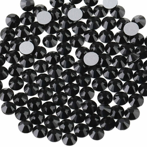 BEADSLAND Black Rhinestones, Flatback Crystal Rhinestones for Craft, SS30, 288PCS