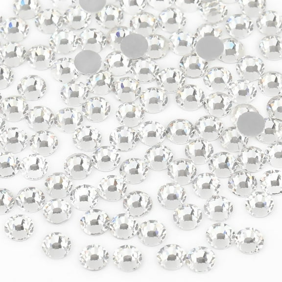 BEADSLAND Clear Rhinestones, Flatback Crystal Rhinestones for Craft Nail Art, Crystal SS30, 288PCS