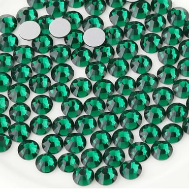 BEADSLAND Green Rhinestones, Flatback Crystal Rhinestones for Craft, Emerald, SS16, 1440PCS
