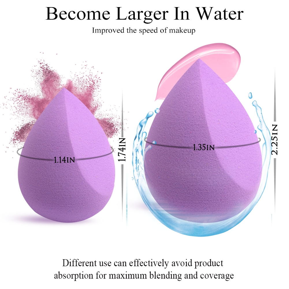 BEAKEY 5 Pcs Makeup Sponges Set, Latex Free Beauty Sponges Flawless for