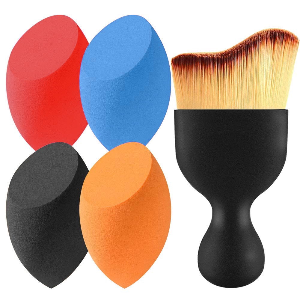 BEAKEY Makeup Sponge Applicator with Contour Brush, Blending Foundation
