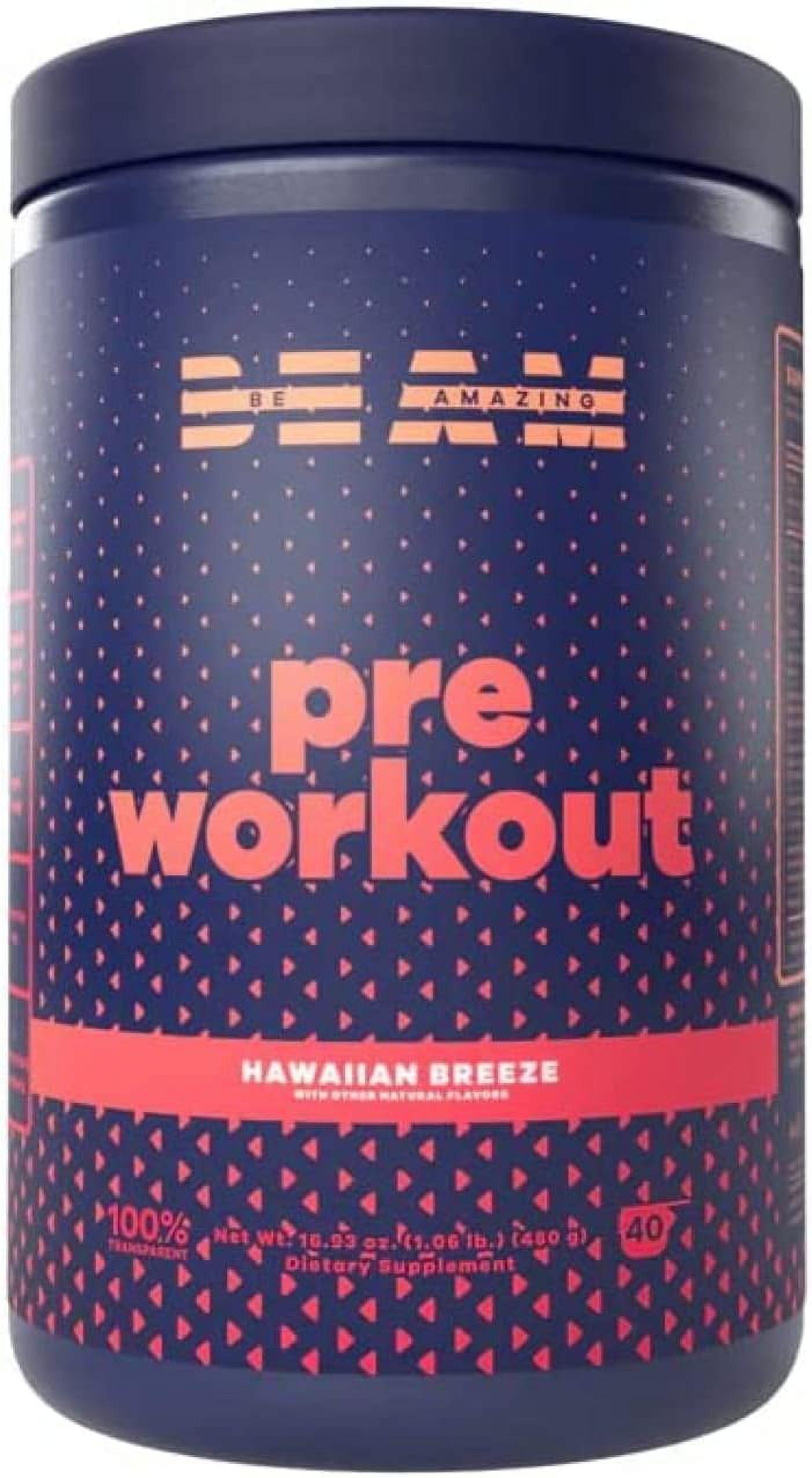 BEAM Be Amazing Vegan PreWorkout Powder, AllNatural Caffeine