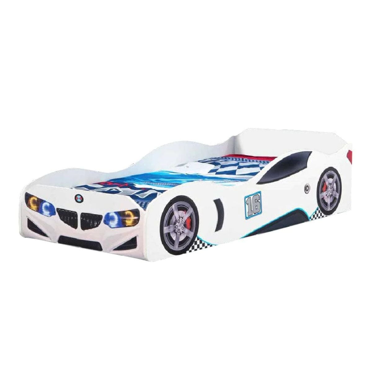 BEAMER S1 Twin Race Car Bed, Kids Racing Car Bedroom Furniture, Race