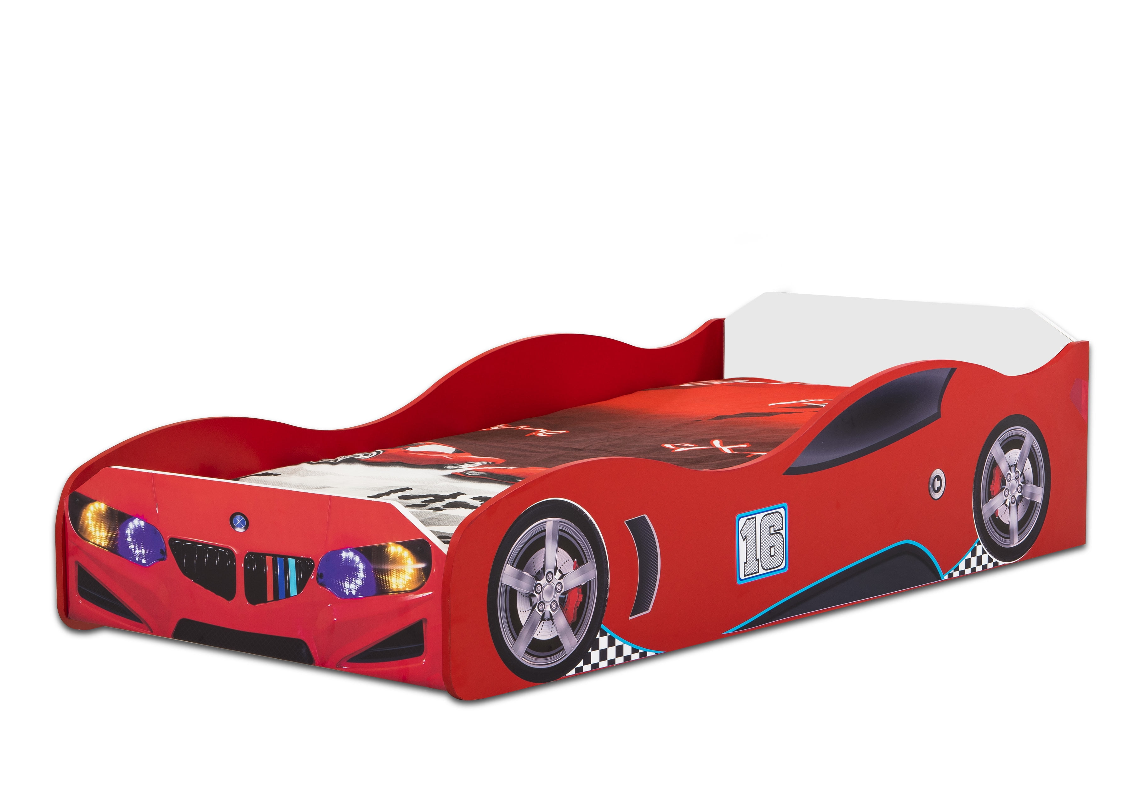 BEAMER S1 Twin Race Car Bed, Kids Racing Car Bedroom Furniture, Race