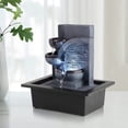 thumbnail image 1 of BEAMNOVA 10.6"Tall Tabletop Water Fountain, 3-Tier Flowing Bowls Waterfall Desktop Fountain Indoor Decor, White Light, 1 of 8