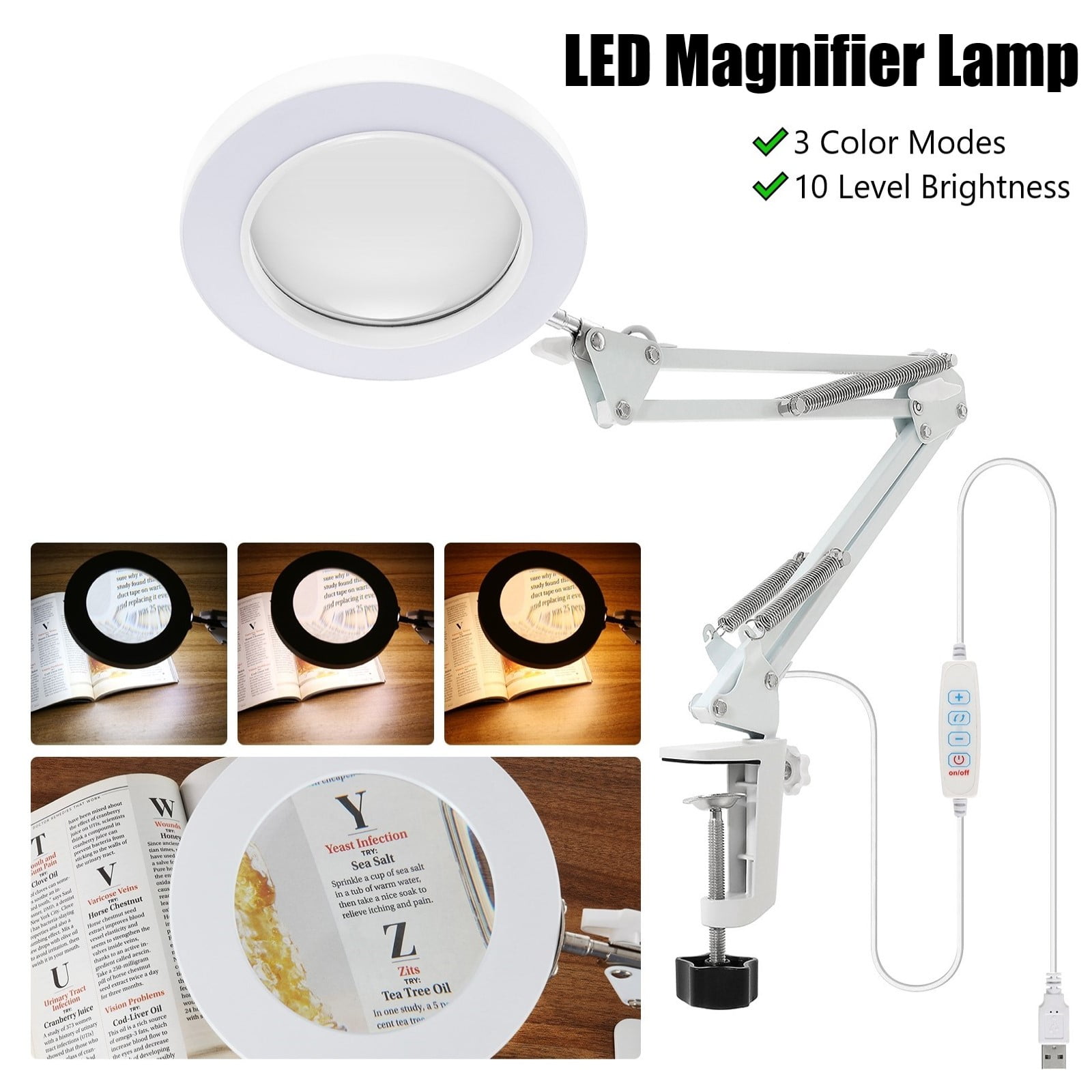 OttLite 2-in-1 LED Magnifier Floor and Table Light