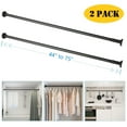 thumbnail image 1 of BEAMNOVA 44"-75" Adjustable Tension Curtain Rod, No Drilling Telescopic Tension Rods for Wardrobe Closet Windows Shower Curtains, Black (2 Pack), 1 of 8