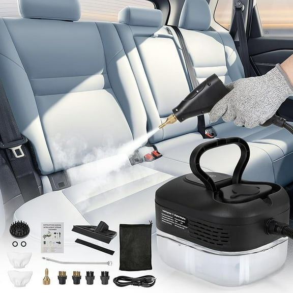 BEAMNOVA Car Steamer Steam Cleaner for Auto Detailing 1.2L (41oz) Water Container Handheld Steam Machine for Cleaning Portable High Pressure Multipurpose Steam Gun, Color Ivory