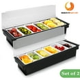 BEAMNOVA Chilled Condiment Server with Lid, 6 Compartments Ice Cooler