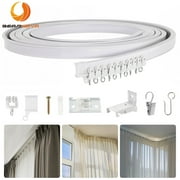 BEAMNOVA Curved Ceiling Curtain Track, 5Meter/16.4ft Flexible Bendable Mount Curtain Rail System for Room Windows Bathroom Divider