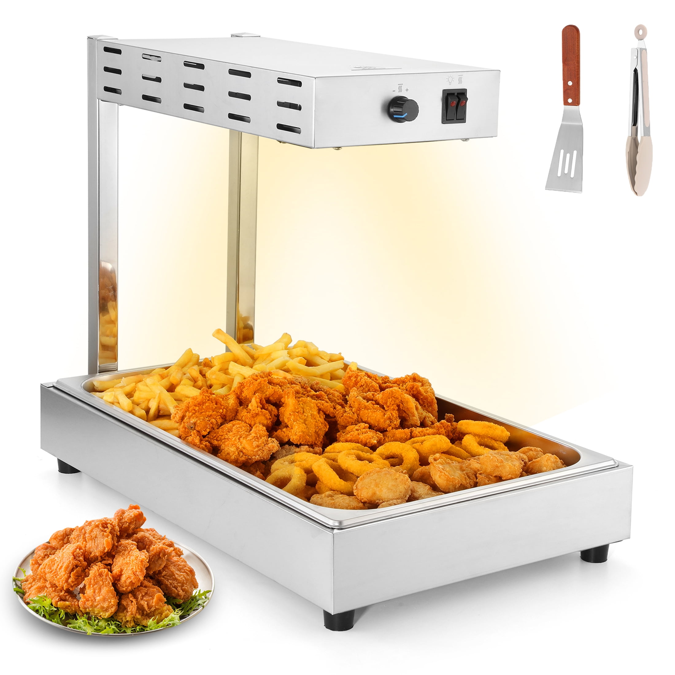 BEAMNOVA French Fry Warmer, Stainless Steel Commercial Food Heat Lamp ...