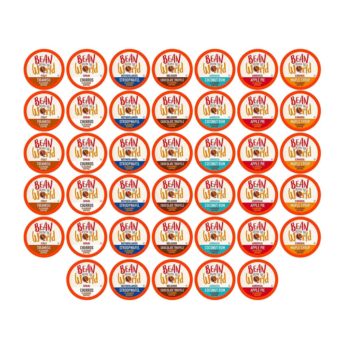 BEAN AROUND THE WORLD Flavored Coffee Compatible With 2.0 Keurig K Cup ...