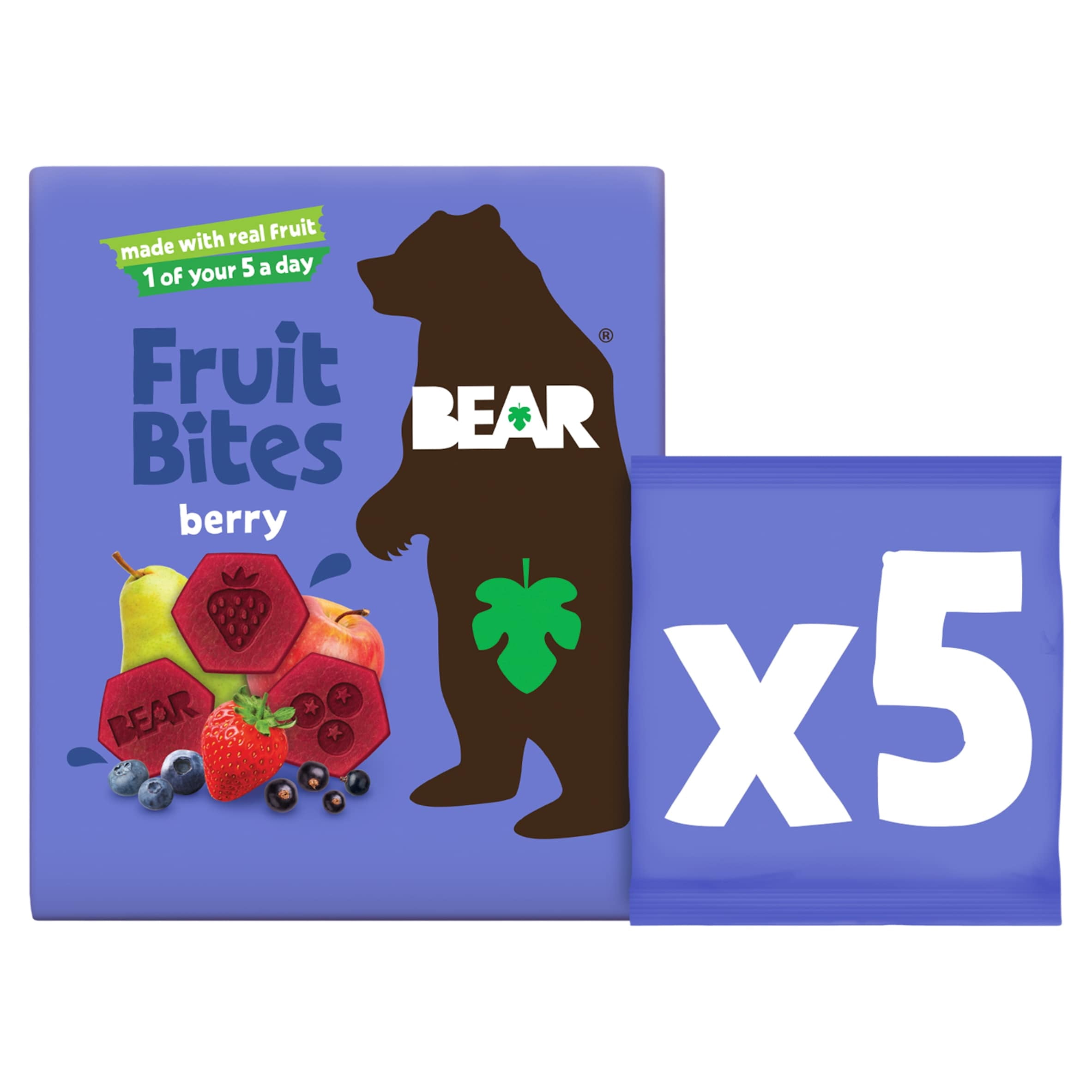 BEAR Fruit Bites Berry 5x20G, Imported from Britain