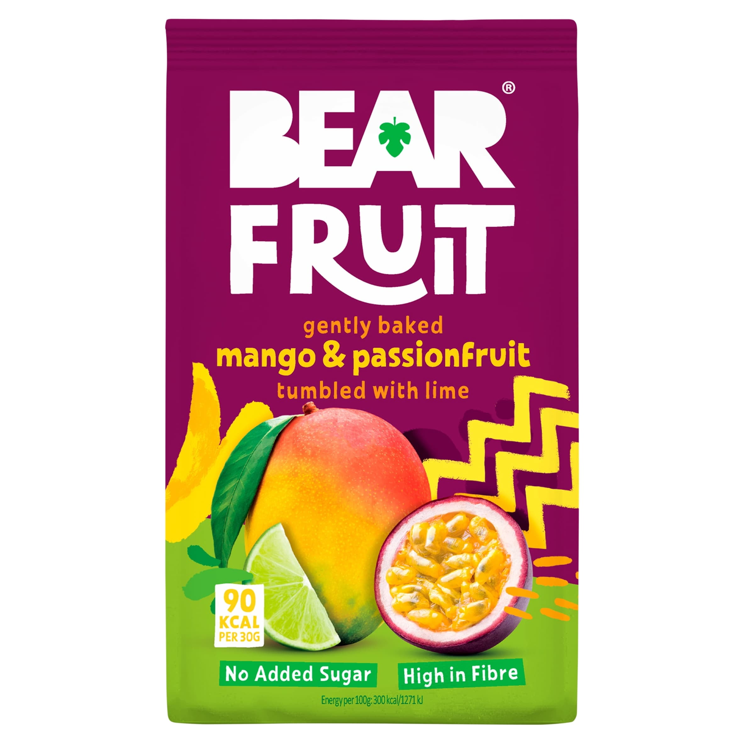BEAR Fruit Dried Mango & Passion Fruit 85g, Imported from Britain