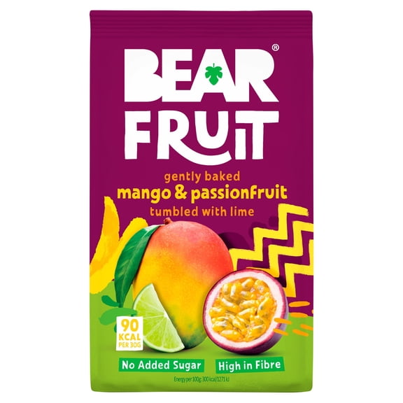BEAR Fruit Dried Mango & Passion Fruit 85g, Imported from Britain