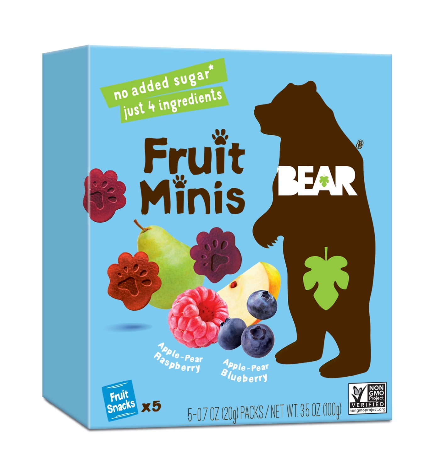 人気カラーの Fruit BEAR Minis Sugar-Free Count, 5 Raspberry/Blueberry, アイドル