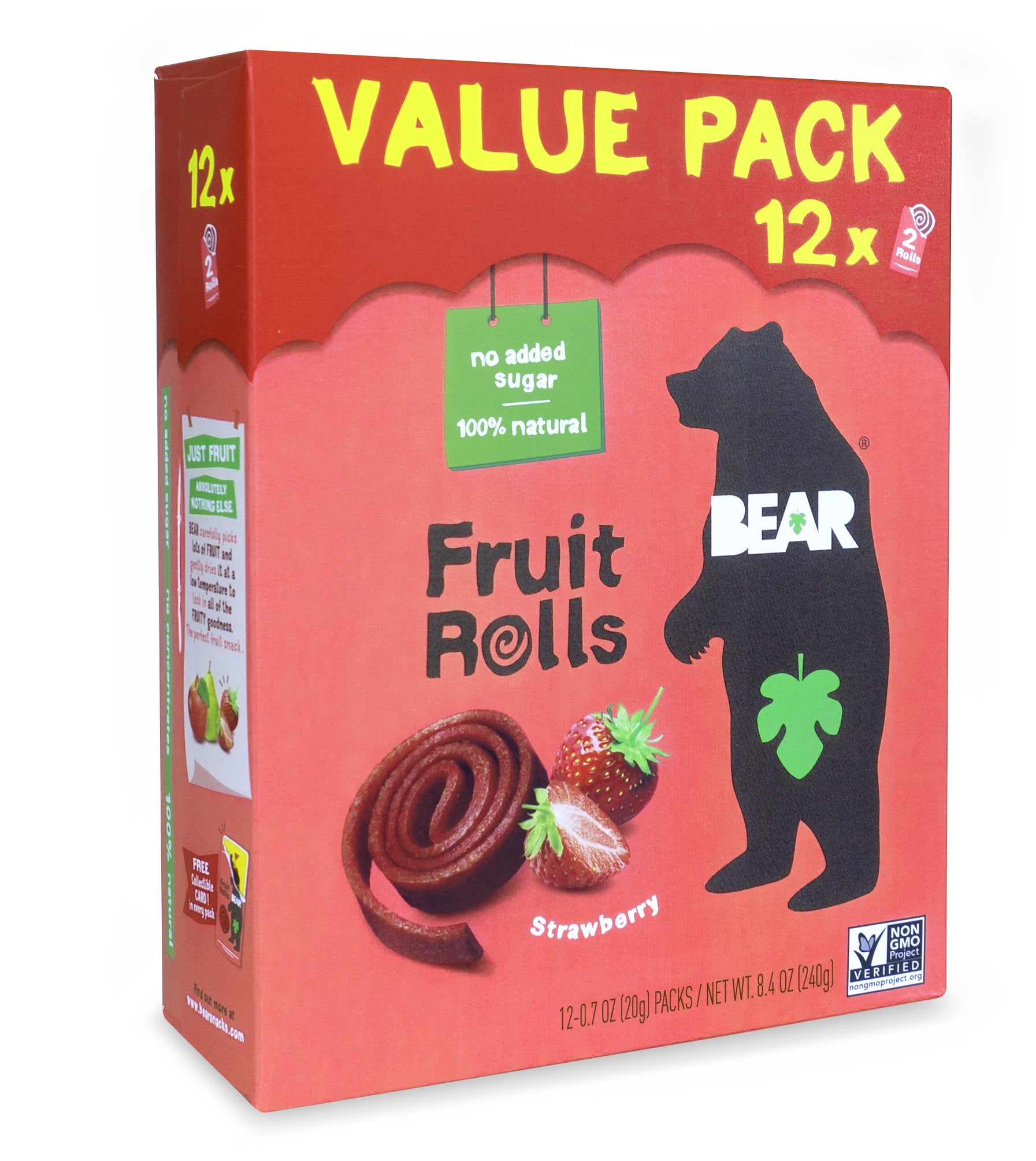 BEAR Fruit Rolls Value Pack Strawberry 8.4oz, 12 count