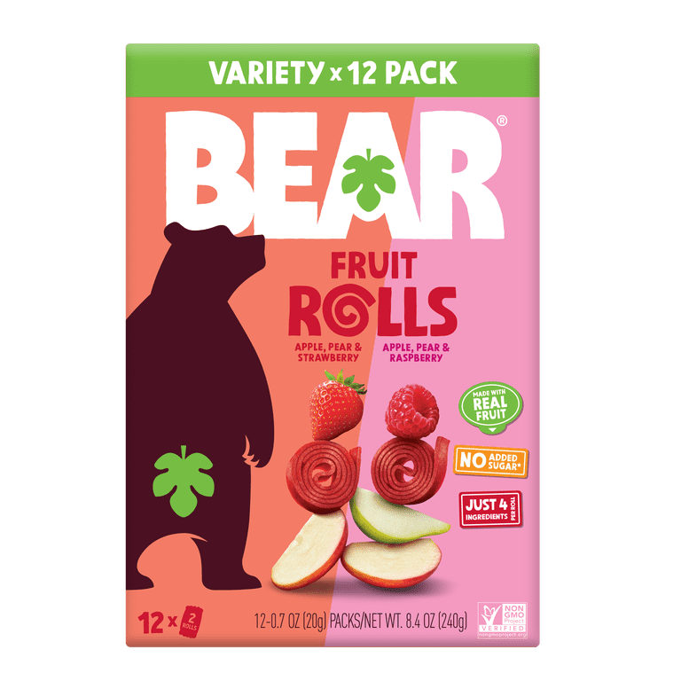 bear fruit rolls cards rare Real Snack Rolls, Strawberry & Raspberry Variety Pack, 48 Roll (24pk, 2 per Pack) Healthy snacking your family can feel good about for every occasion Bear Fruit Rolls Cards #1