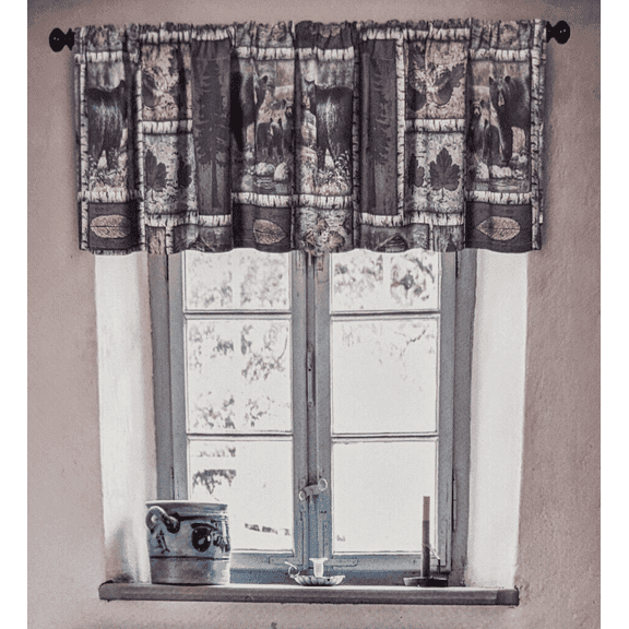 BEAR LODGE Wilderness Cabin Window Valance, 72" x 16" by DeLeon