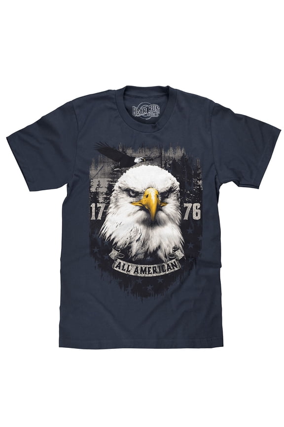 BEAR RUN Men's All American 1776 Bald Eagle Graphic T-Shirt (XL)
