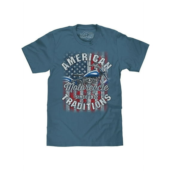 BEAR RUN Men's American Motorcycle Traditions Since 1937 Biker Graphic T-Shirt (XL)