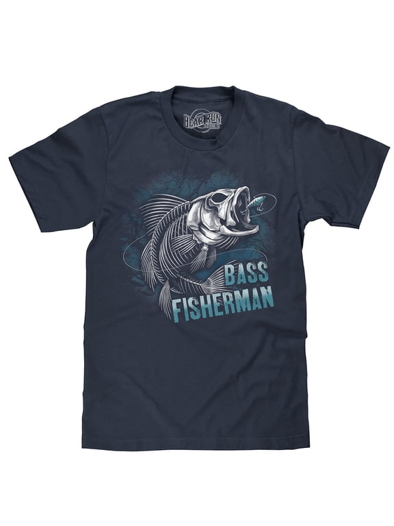 BEAR RUN Men's Bass Fisherman Skeleton Graphic T-Shirt (XL)