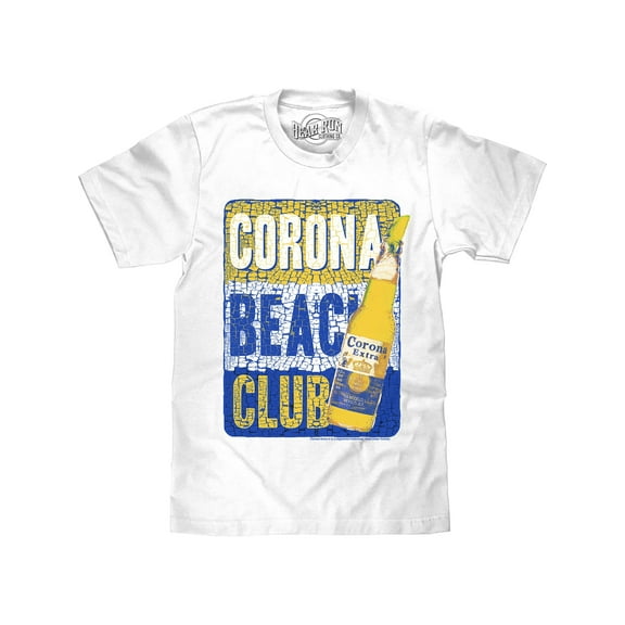 BEAR RUN Men's Distressed Corona Extra Beer Beach Club Shirt (XXL)