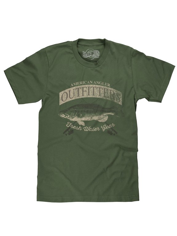 BEAR RUN Men's Faded American Angler Outfitters Bass Fishing Shirt (3XL)