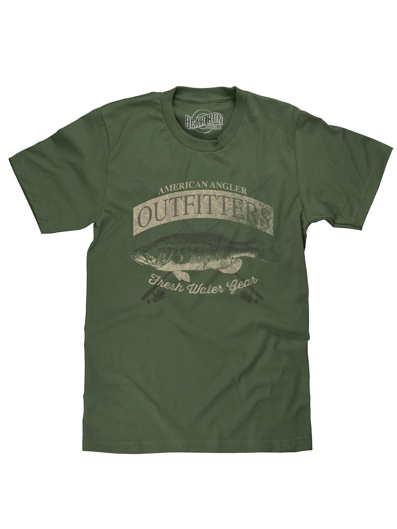 BEAR RUN Men's Faded American Angler Outfitters Bass Fishing Shirt