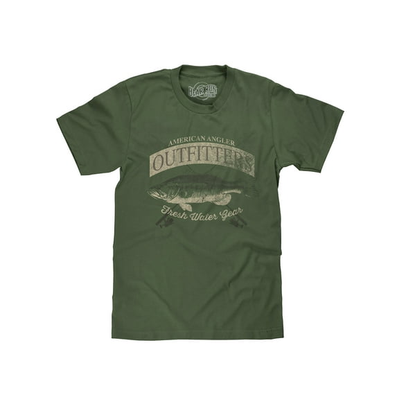 BEAR RUN Men's Faded American Angler Outfitters Bass Fishing Shirt (L)