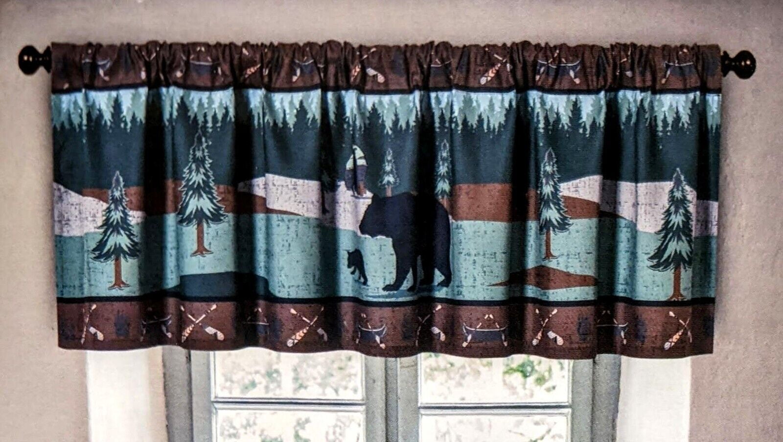 BEAR RV PARK Wilderness Cabin Window Valance, 72