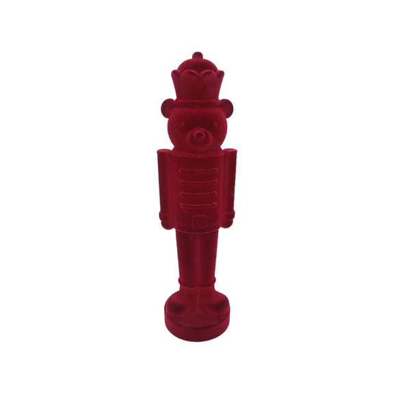 Velvet-Feel Nutcracker Bear Christmas Decoration, Red, 14", by Holiday Time