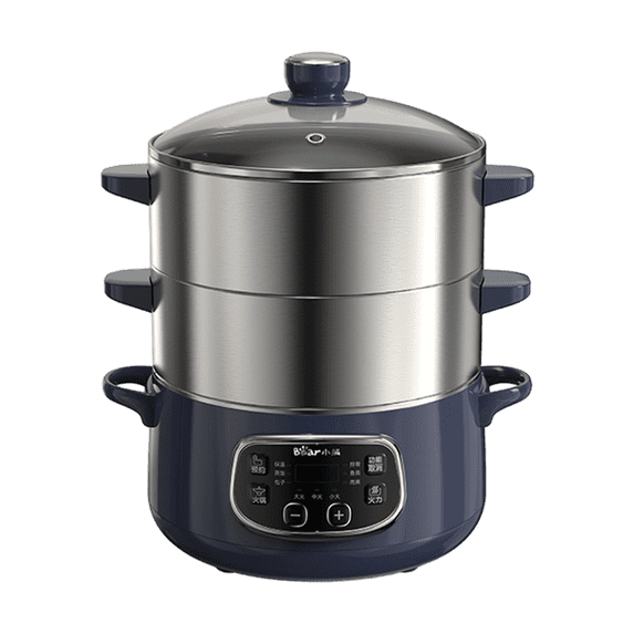 Bear 3-Tiered Preset Timer Electric Food Steamer 24cm, 1.7L