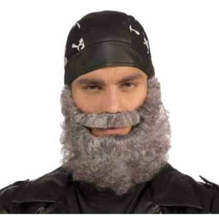 BEARD-GRAY CURLY W/MOUSTACHE