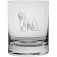 thumbnail image 1 of BEARDED COLLIE Dog Themed Etched 10.25oz Crystal Rocks Whisky Glass, 1 of 1