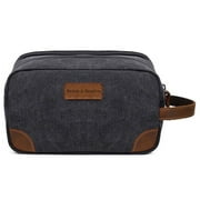 BEARDS & BOURBON LUXURY TRAVEL/TOILETRY BAG Hanging Dopp Kit for Men Water Resistant Canvas Shaving Bag with Large Capacity for Travel