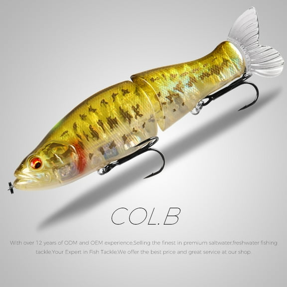 BEARKING Top Fishing Lures 135mm 1oz Jointed minnow Wobblers ABS Body with Soft Tail SwimBaits soft lure for pike and bass