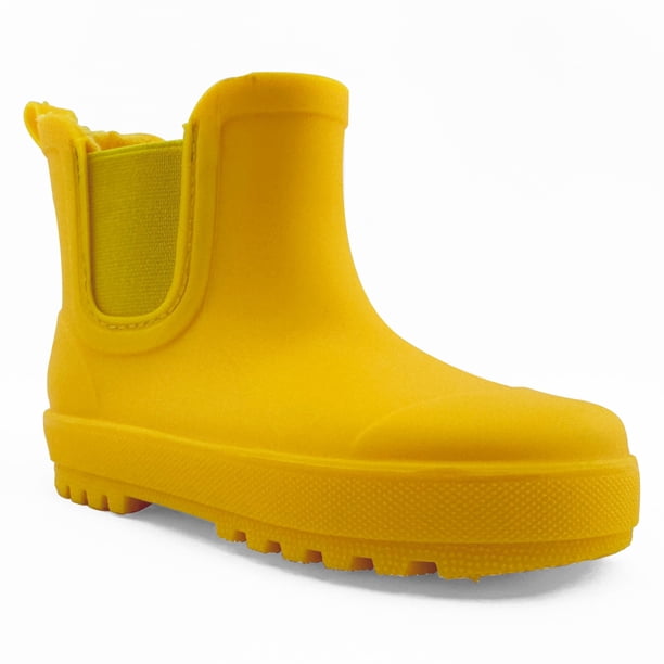 BEARPAW Toddler Chelsea Rain Boots with Faux-Fur Lining Yellow