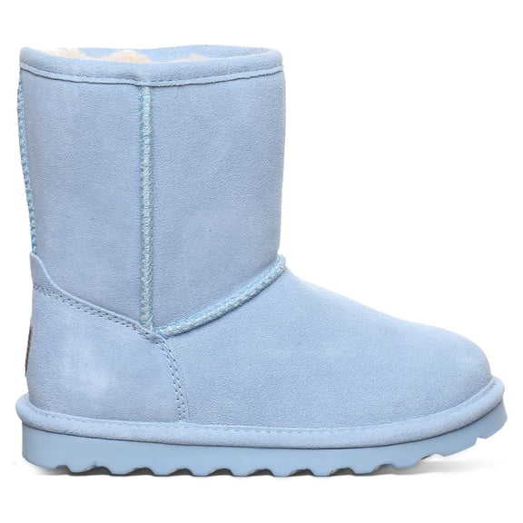 BEARPAW Elle Youth Blissful Blue Size 5 | Cozy Suede Winter Boots for Kids | Comfortable Slip-On Boots