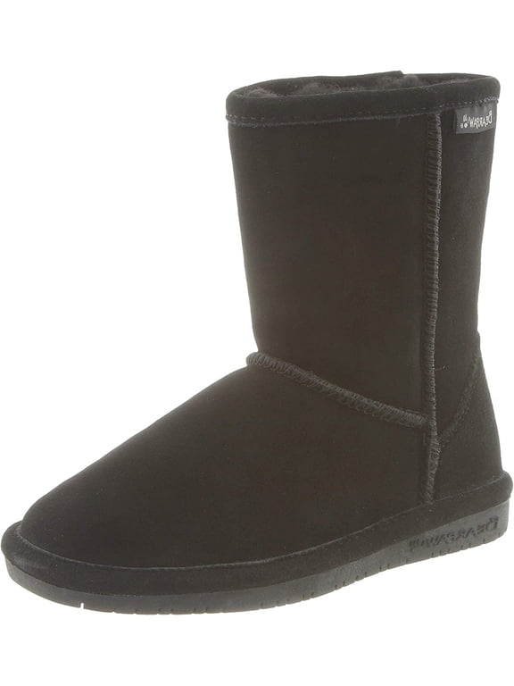 Girls Emma Short Suede Boots - Black - Y4