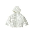 thumbnail image 1 of BEARPAW Little Girl's Metallic Puffer Coat with Hood Outerwear Silver 4T, 1 of 3
