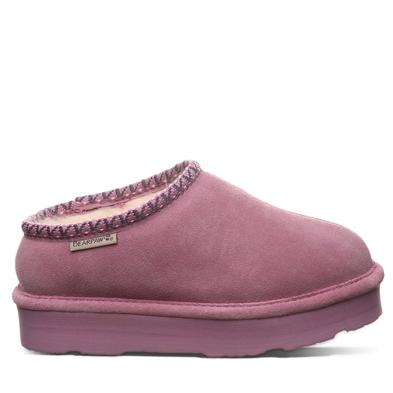 BEARPAW Martis Youth Slipper Dusky Orchid Size 1 | Kid's Cozy Footwear | Comfortable & Lightweight Indoor & Outdoor Slipper