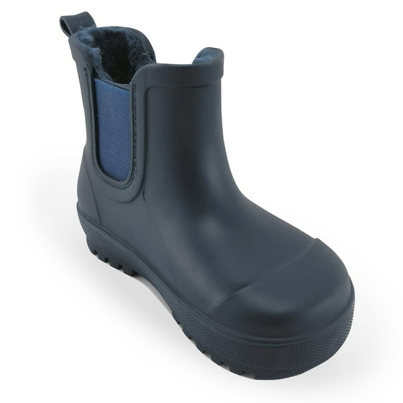 BEARPAW Toddler Chelsea Rain Boots with Faux-Fur Lining - Navy, Size 7