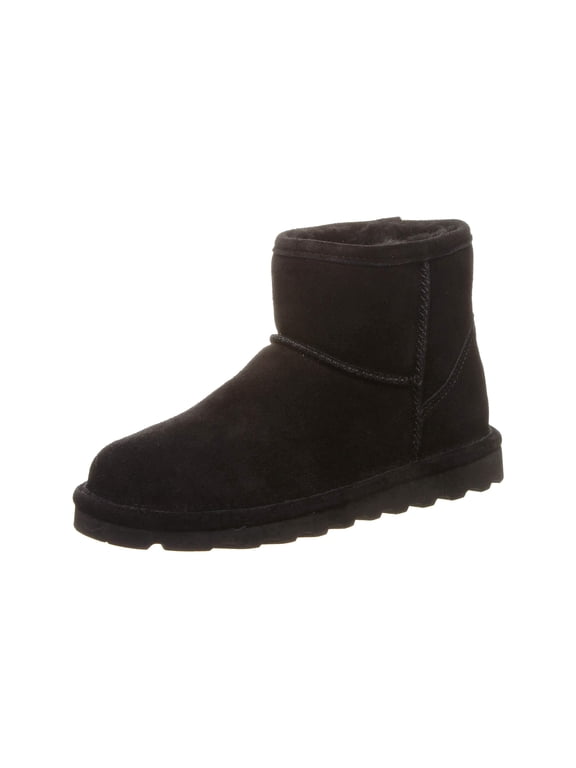 Alyssa boots for Women Ankle Slip On Winter Boots Suede Sheepskin Lined, Wool Blend Comfort Footbed, Lightweight Rubber Traction Sole