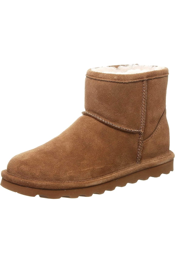Alyssa boots for women Ankle Slip On Winter Boots Suede Sheepskin Lined, Wool Blend Comfort Footbed, Lightweight Rubber Traction Sole