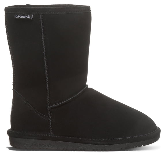 BEARPAW Women's Emma Black Boot Size 8 | Women's Fashion Boot | Women's Slip On Boot | Comfortable Winter Boot