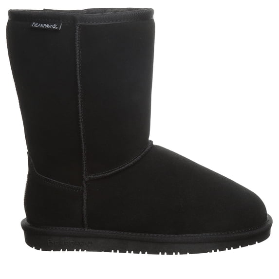 BEARPAW Women's Emma Black Boot Size 6 | Women's Fashion Boot | Women's Slip On Boot | Comfortable Winter Boot